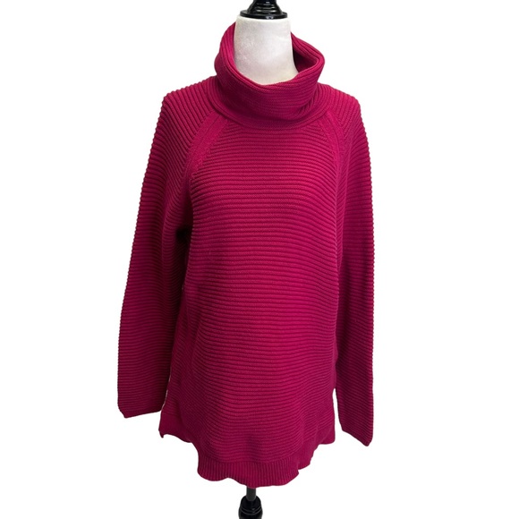Kenneth Cole Reaction Pink Cotton Blend Roll Neck Tunic Sweater Size L - Picture 3 of 10